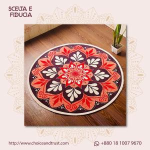 Red Mandala Jute Rug