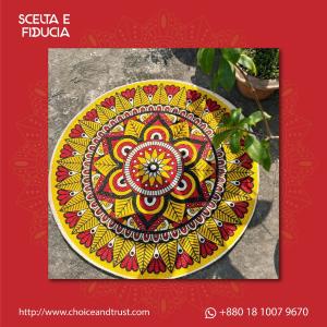 Yellow Mandala Jute Rug