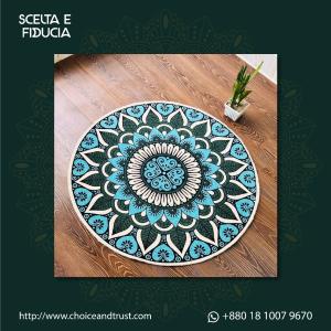 Blue Mandala JuteRug