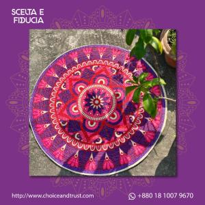 Pink Mandala Jute Rug