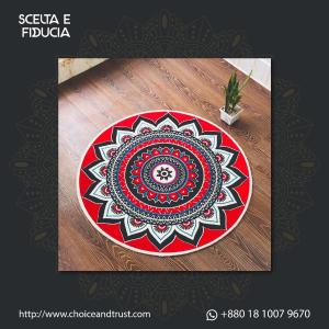 Red Mandala Jute Rug